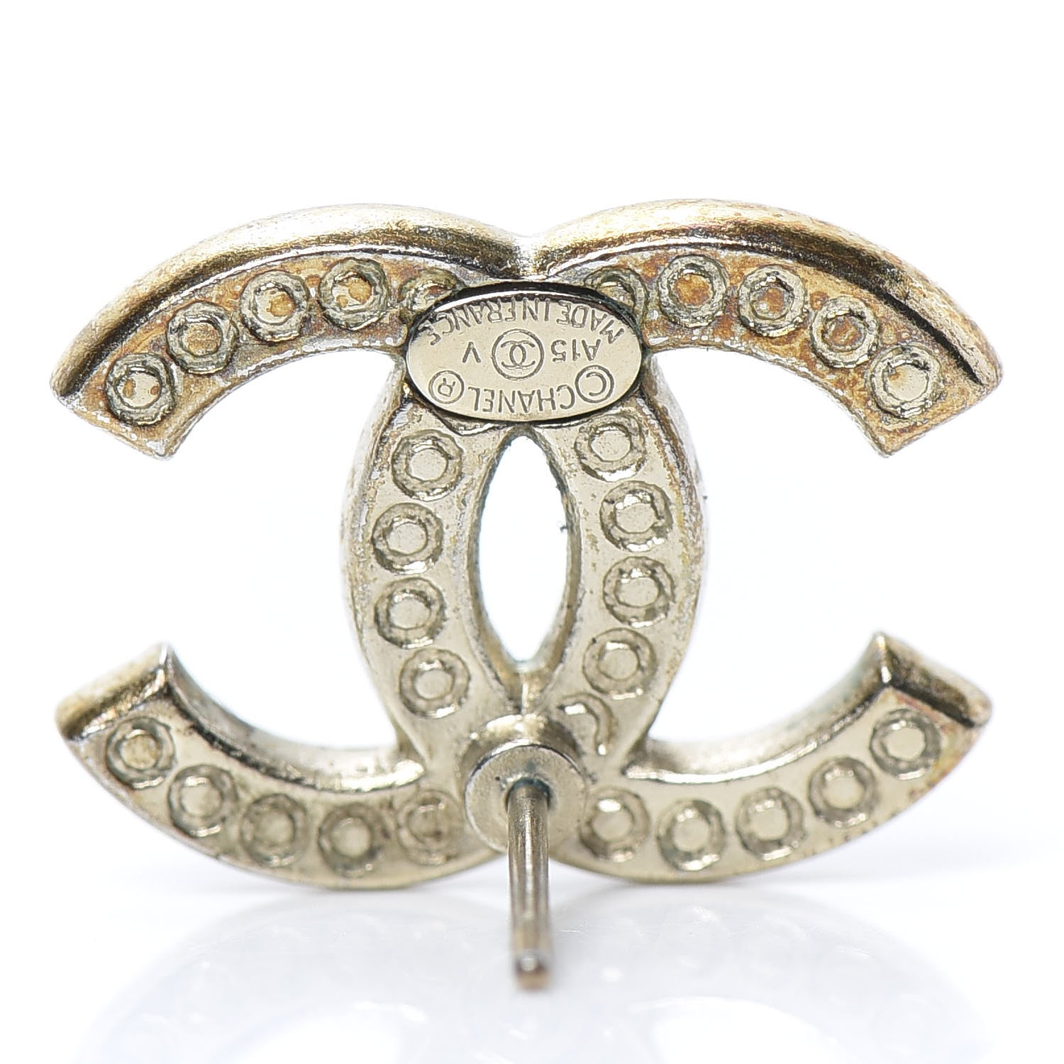 Chanel Crystal CC Earrings Gold 4 of 7