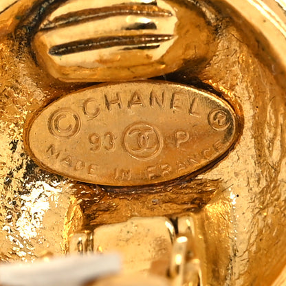 Chanel Metal Quilted CC Round Clip On Earrings Gold 4 of 4