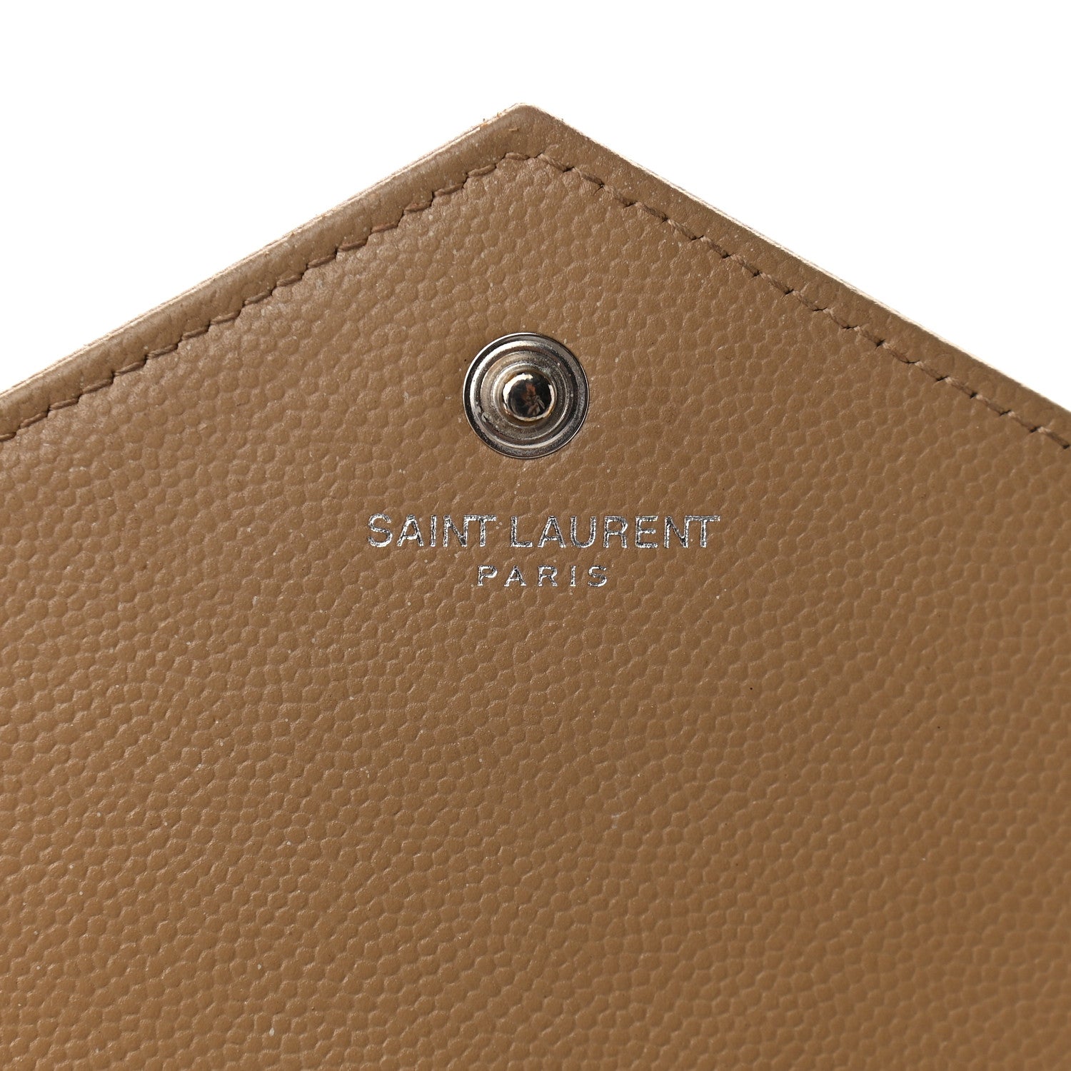 Saint Laurent Grain De Poudre Matelasse Chevron Monogram Chain Wallet Nude Powder 6 of 11