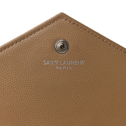 Saint Laurent Grain De Poudre Matelasse Chevron Monogram Chain Wallet Nude Powder 6 of 11
