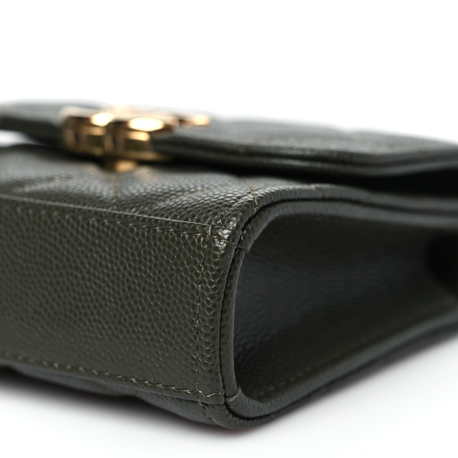 Chanel Caviar Quilted Coco First Clutch With Chain Khaki 11 of 11