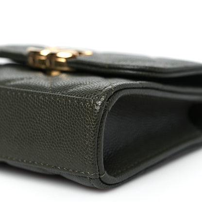 Chanel Caviar Quilted Coco First Clutch With Chain Khaki 11 of 11
