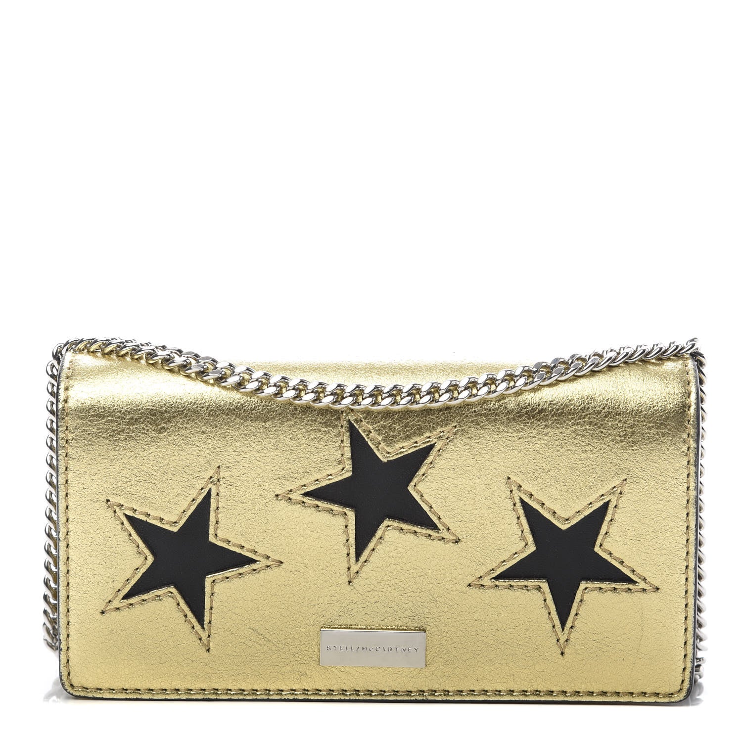 Stella McCartney Metallic Alter Nappa Star Flap Shoulder Bag Gold 1 of 12