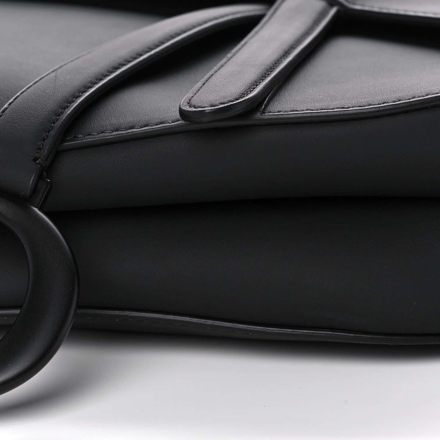Ultra Matte Calfskin Saddle Bag Black
