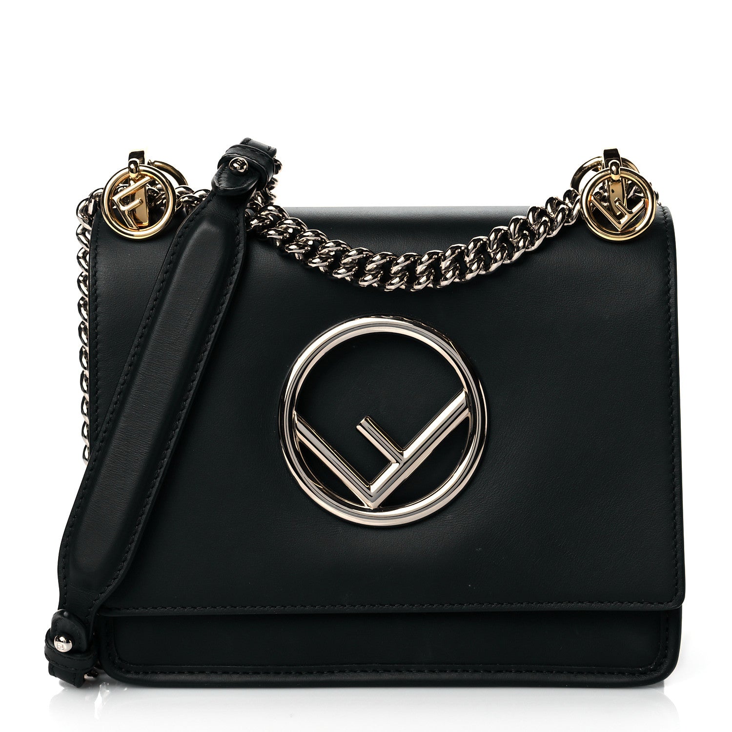 Fendi Vitello Century Opaco F is Fendi Small Kan I Shoulder Bag Black 1 of 12
