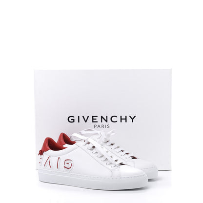 Givenchy Calfskin Reverse Logo Womens Urban Street Sneakers 35 White Red 10 of 10