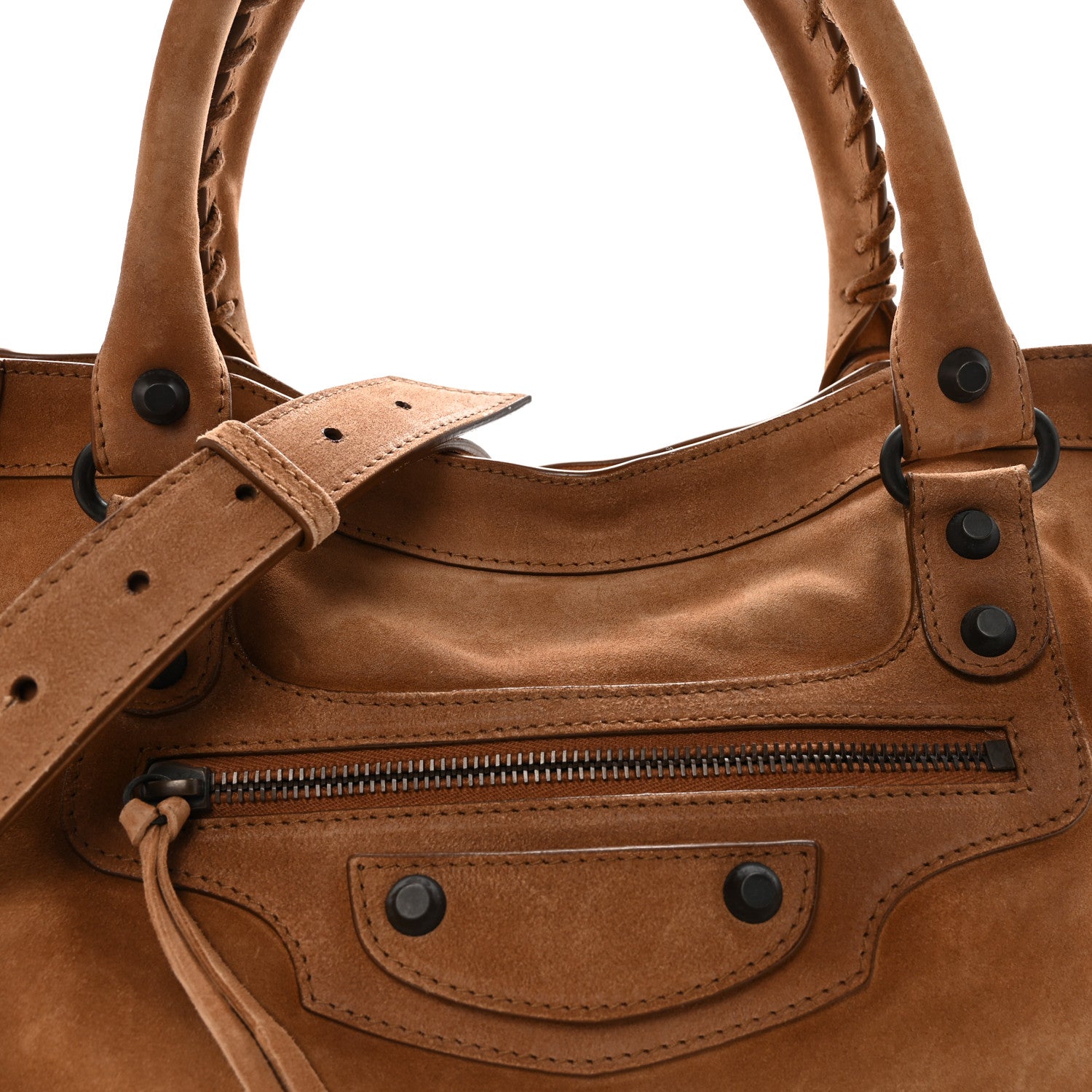 Balenciaga Waxed Calfskin Classic Hardware Medium Le City Camel