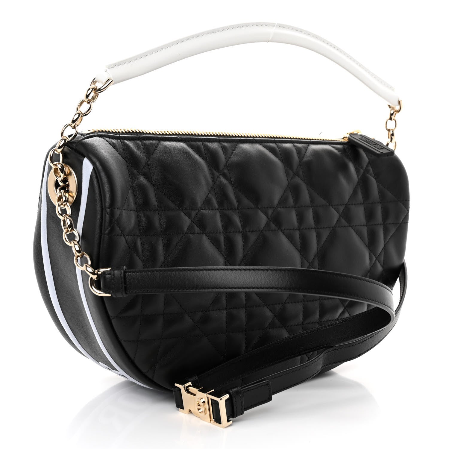 Christian Dior Lambskin Cannage Medium Dior Vibe Hobo Bag Black 3 of 10