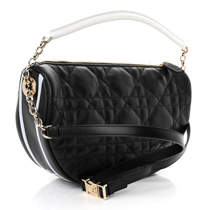 Christian Dior Lambskin Cannage Medium Dior Vibe Hobo Bag Black 3 of 10