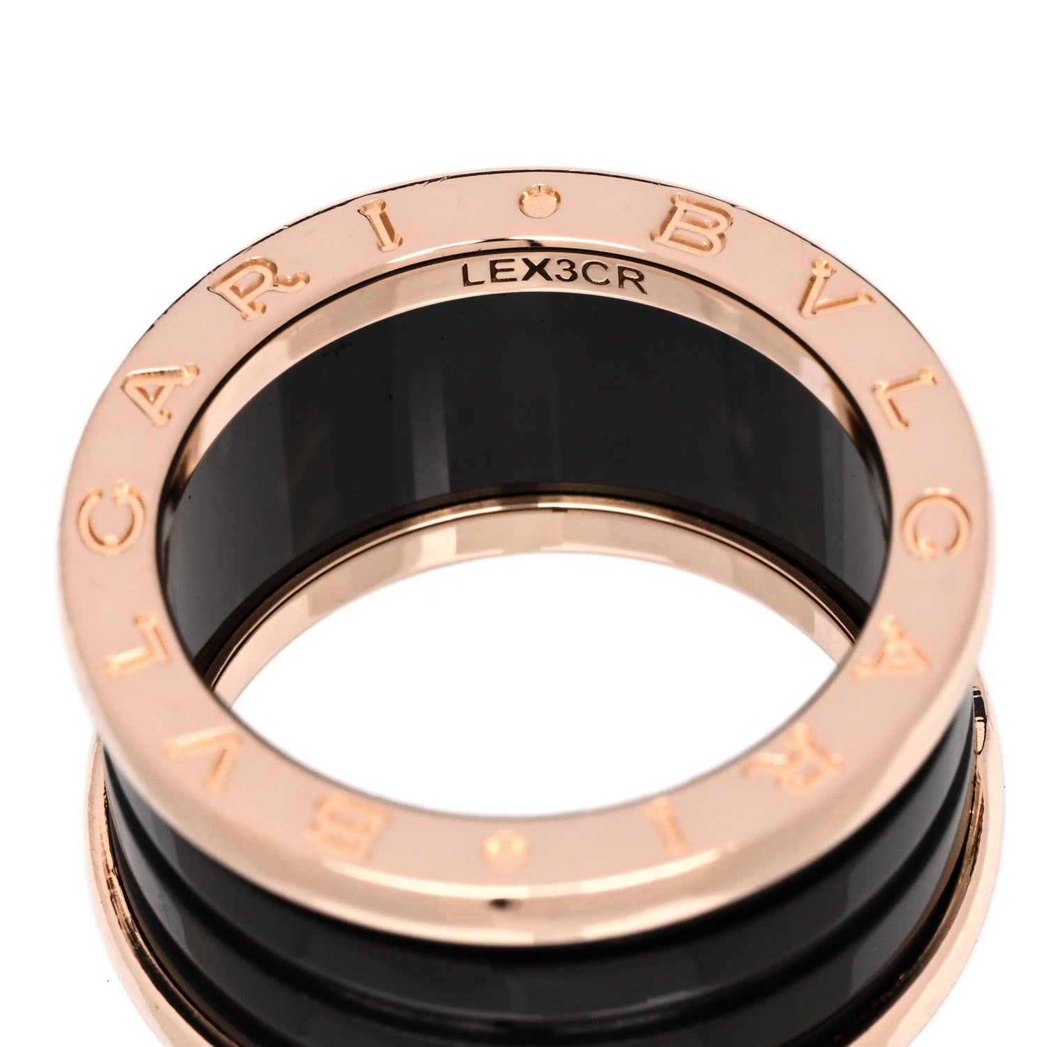 Bulgari 18K Rose Gold Black Ceramic B.Zero1 Four-Band Ring 52 6 4 of 6