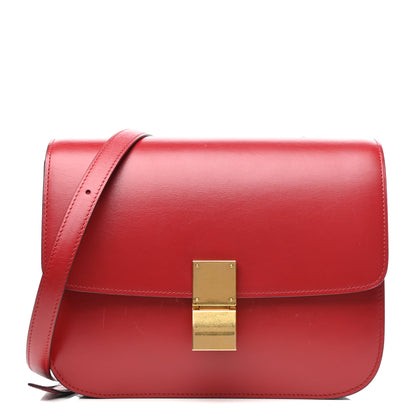 Celine Box Calfskin Medium Classic Box Flap Bag Red 1 of 11