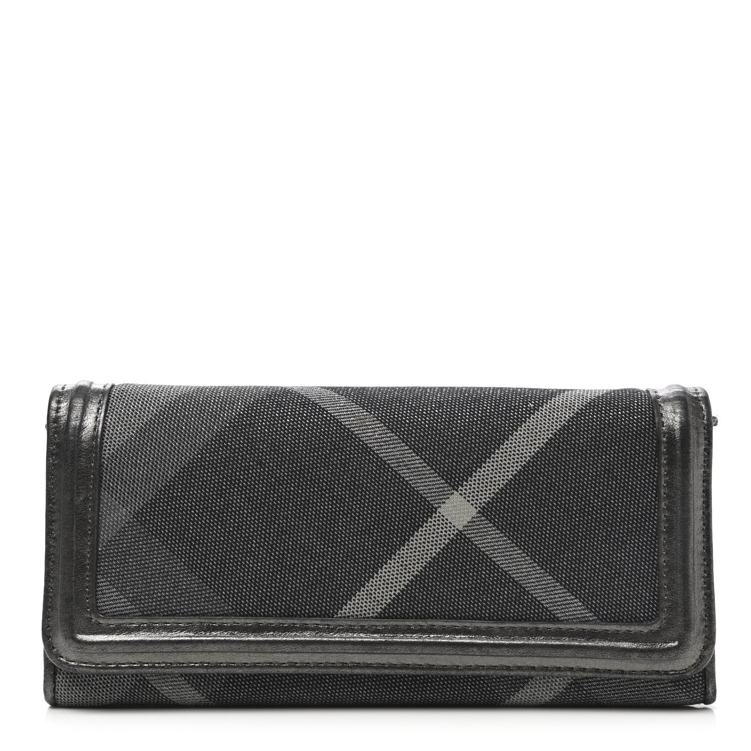 Burberry Shimmer Check Continental Wallet Pewter 1 of 7