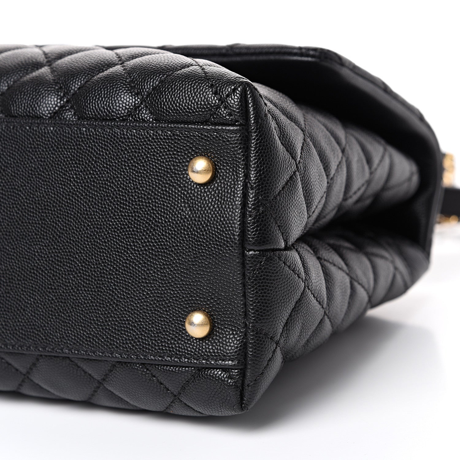 Chanel Caviar Lizard Quilted Medium Coco Handle Flap Black 9 of 10