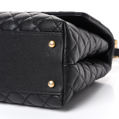 Chanel Caviar Lizard Quilted Medium Coco Handle Flap Black 9 of 10