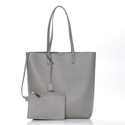 Saint Laurent Calfskin Medium Shopping Tote Light Gray 3 of 8