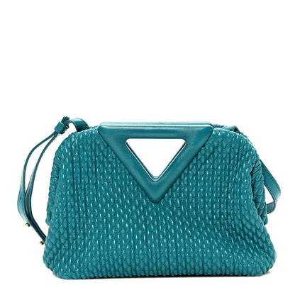 Bottega Veneta Lambskin Knit Small The Point Triangle Bag Mallard 1 of 8