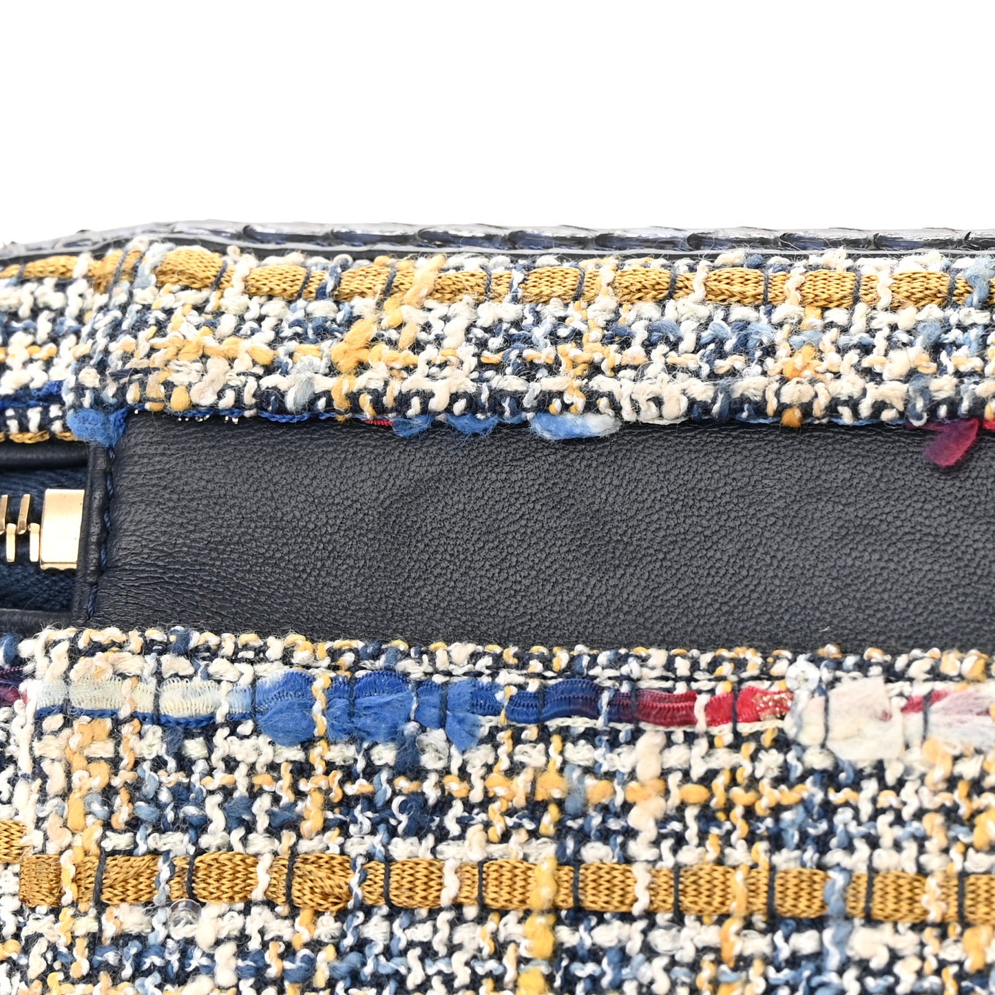 Tweed Snakeskin Quilted Medium CC Filigree Vanity Case Multicolor