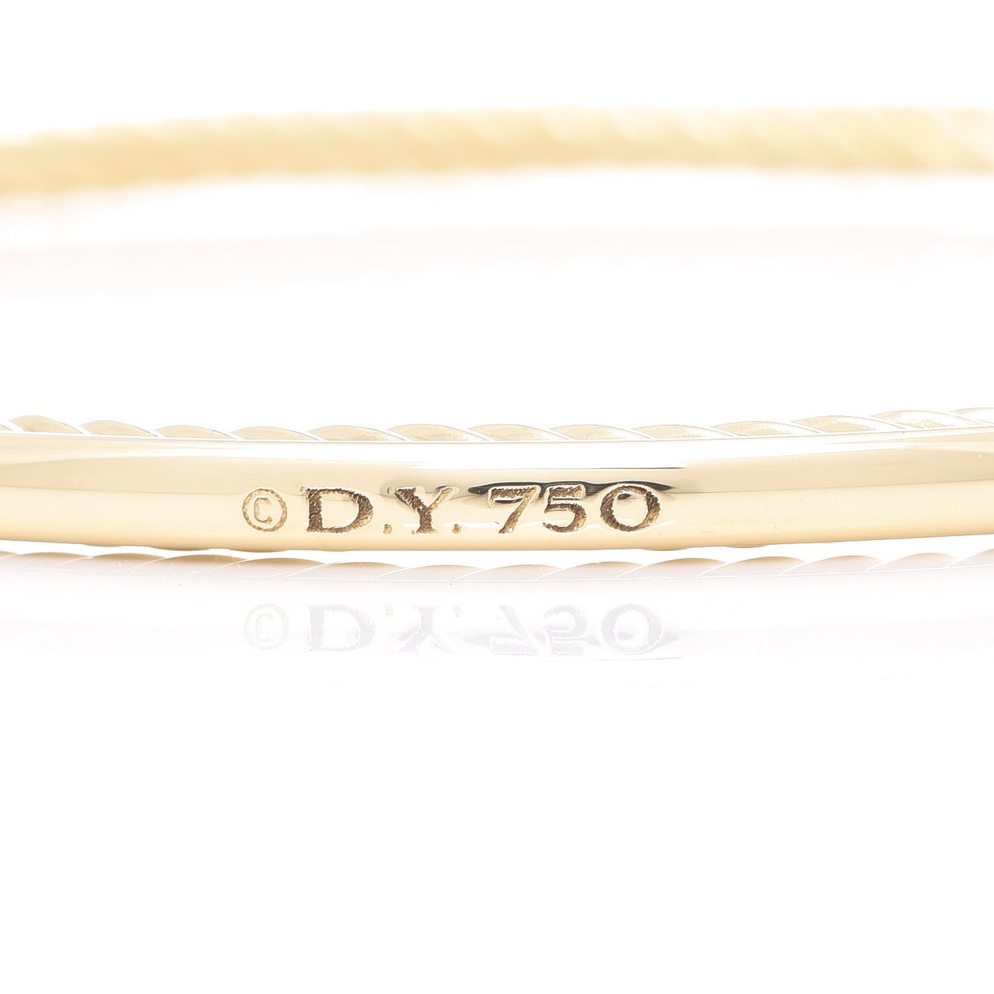 18K Yellow Gold 3mm Inside Cable Classic Bangle Bracelet