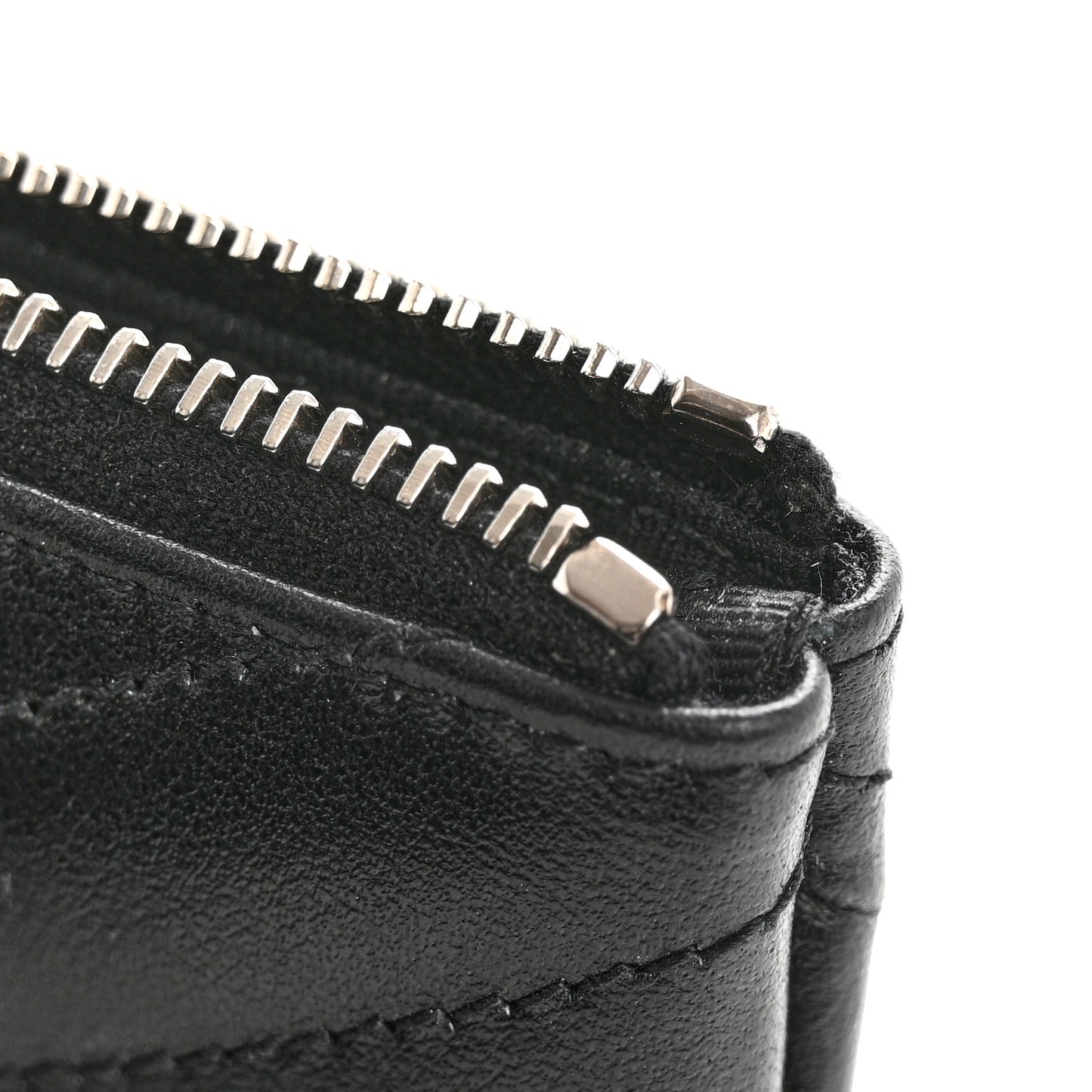 Calfskin Matelasse Monogram Key Pouch Black