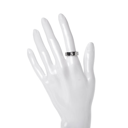 Cartier 18K White Gold 3 Diamond 5.5mm LOVE Ring 51 5.75 1 of 6