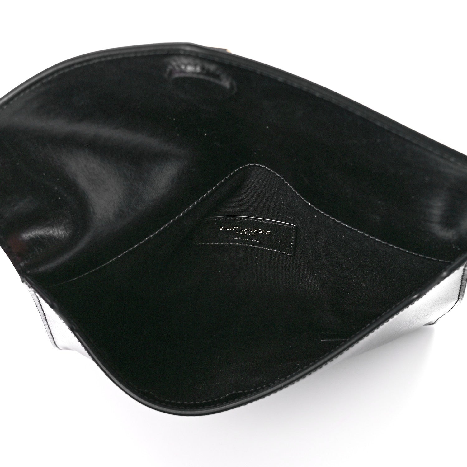 Saint Laurent Smooth Shiny Calfskin Monogram Uptown Baby Pouch Black 5 of 11