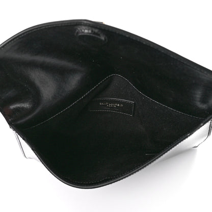Saint Laurent Smooth Shiny Calfskin Monogram Uptown Baby Pouch Black 5 of 11