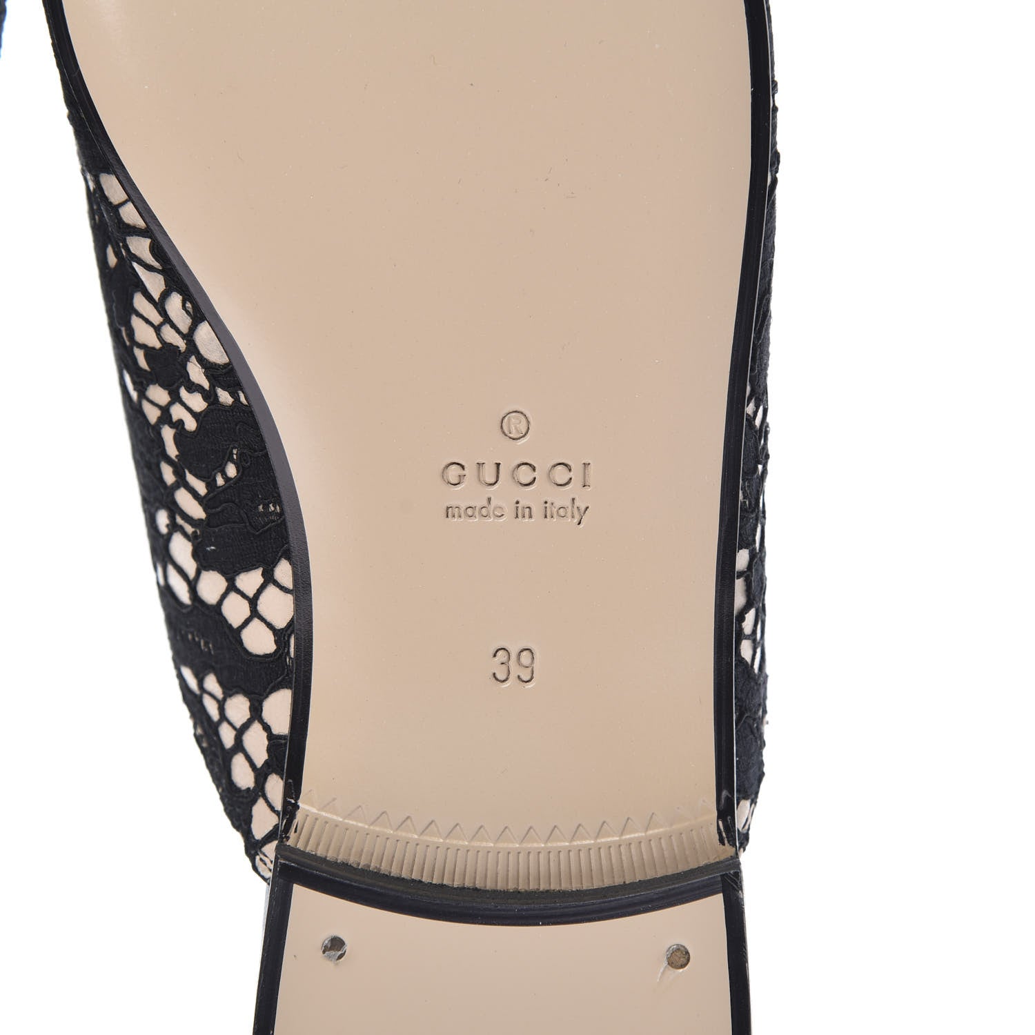 Gucci Lace Malaga Kid Womens Princetown Slippers 39 Black Skin Rose 6 of 8