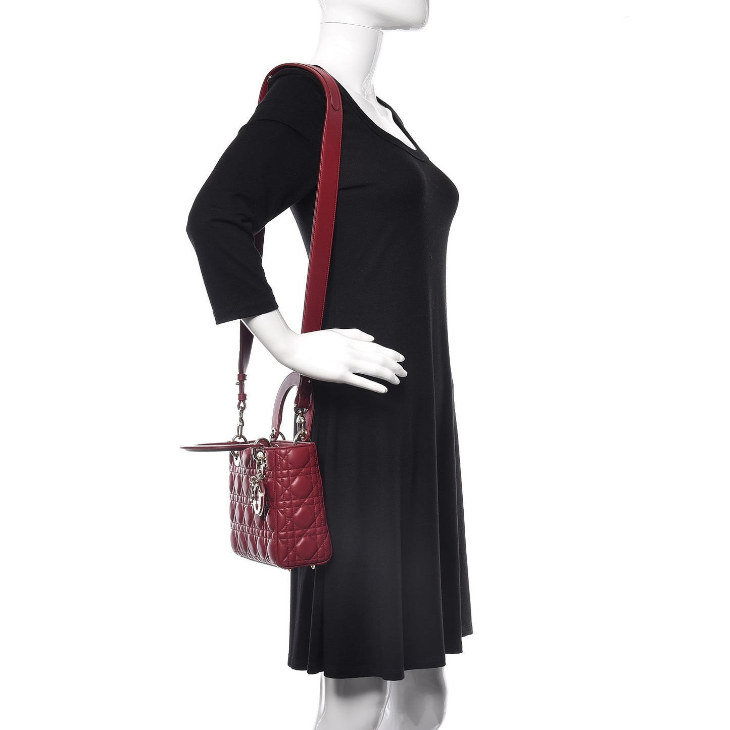 Lambskin Cannage Small My Lady Dior Red