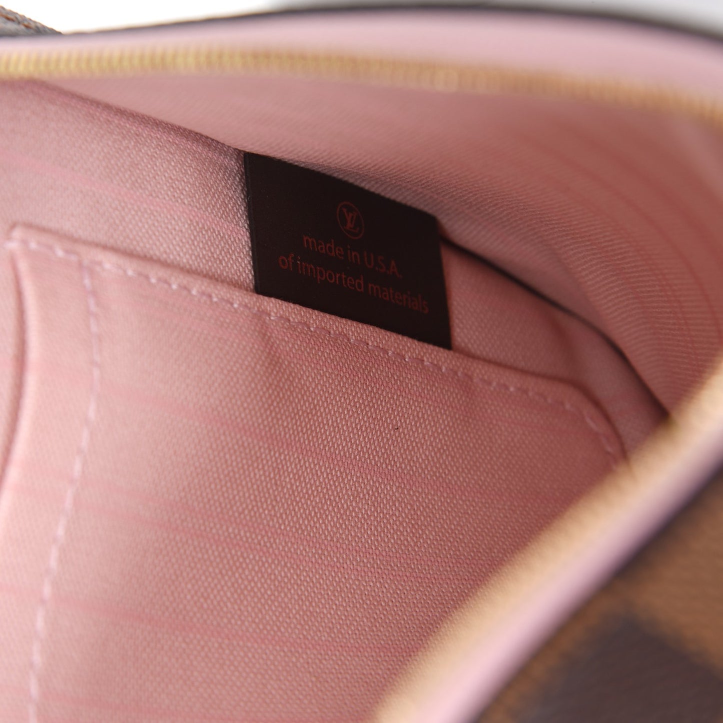 Damier Ebene Neverfull MM GM Pochette Rose Ballerine