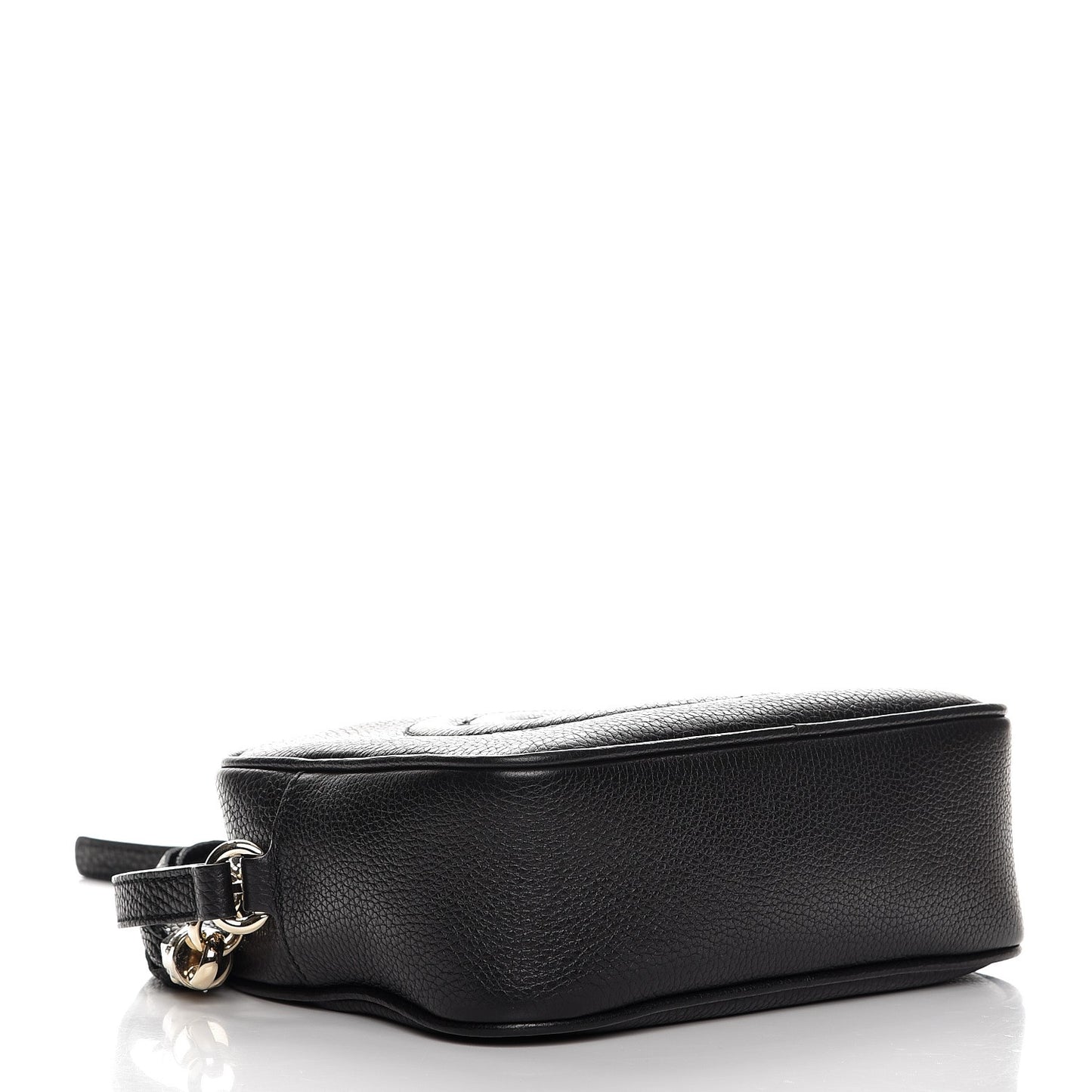 Pebbled Calfskin Small Soho Disco Bag Black