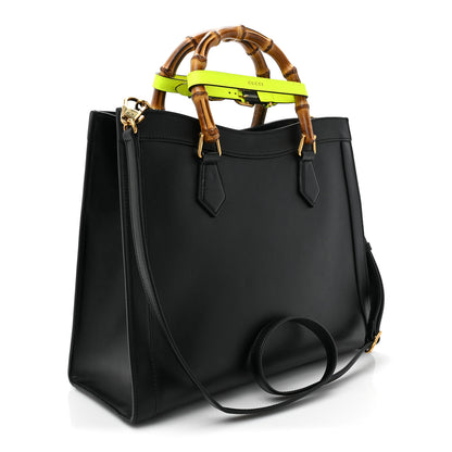 Gucci Calfskin Medium Diana Tote Bag Black Yellow Fluo 3 of 13
