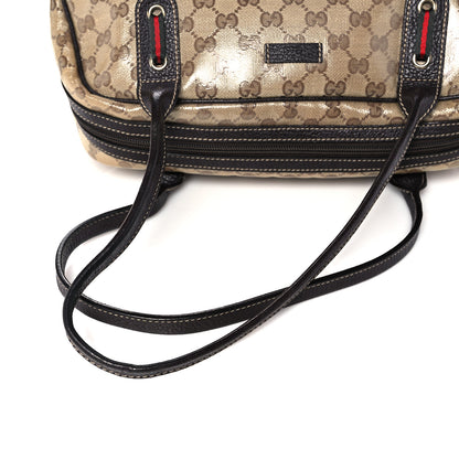 Gucci Crystal Monogram Web Princy Boston Brown 20 of 21