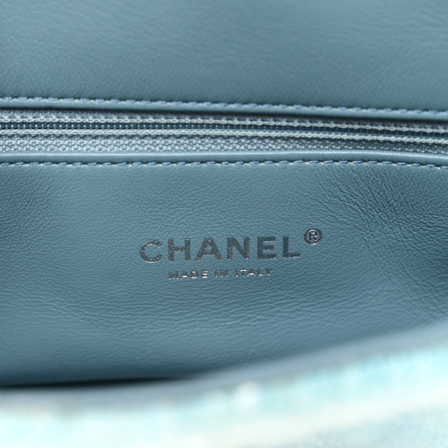 Sequin Mini Waterfall Flap Light Blue