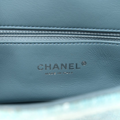 Chanel Sequin Mini Waterfall Flap Light Blue 7 of 10
