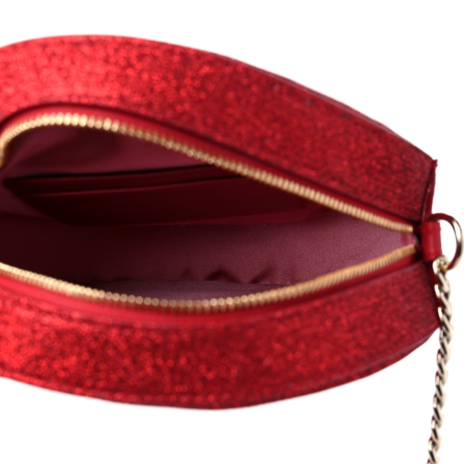 Jimmy Choo Glitter Round Crossbody Red 5 of 10