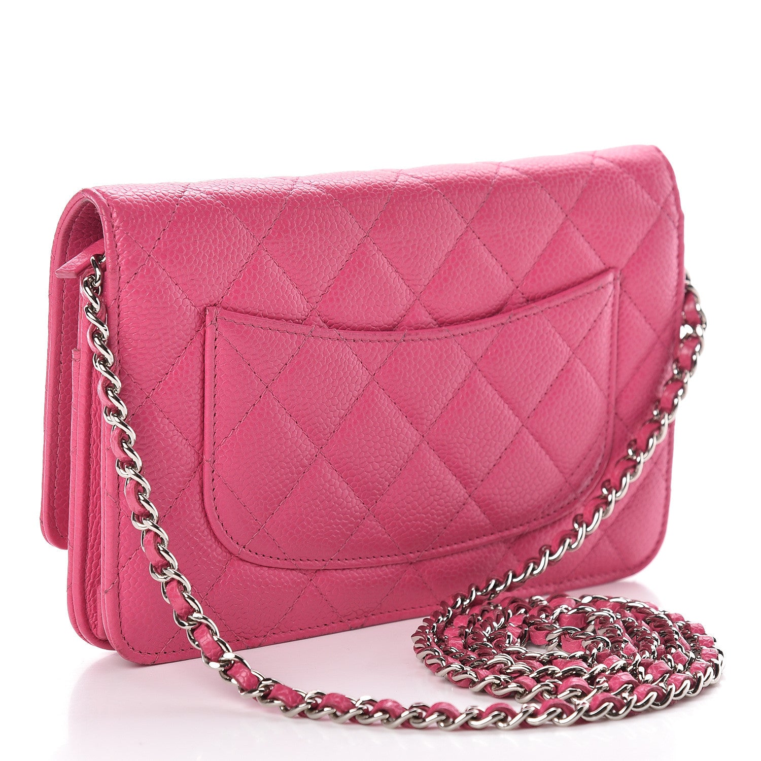 Chanel Caviar Quilted Wallet on Chain WOC Pink 3 of 18