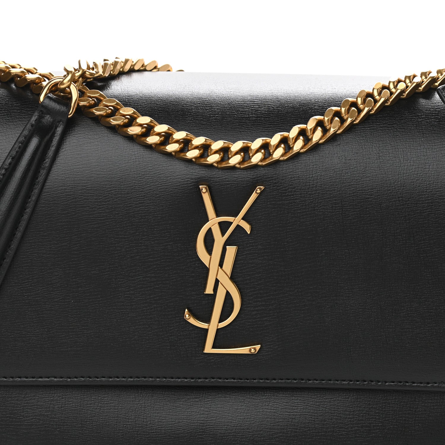Saint Laurent Calfskin Large Monogram Sunset Black 8 of 10