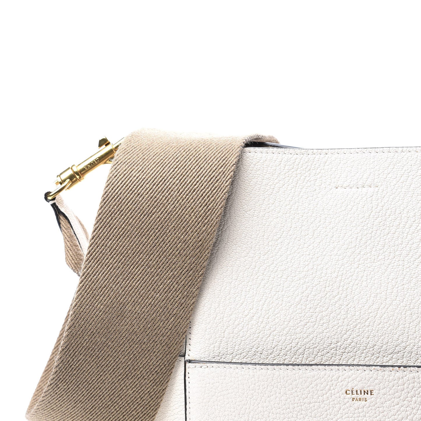 Goatskin Sangle Bucket Bag White