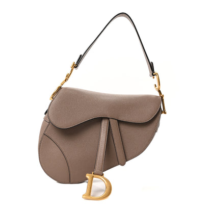 Christian Dior Grained Calfskin Saddle Bag Warm Taupe 1 of 10