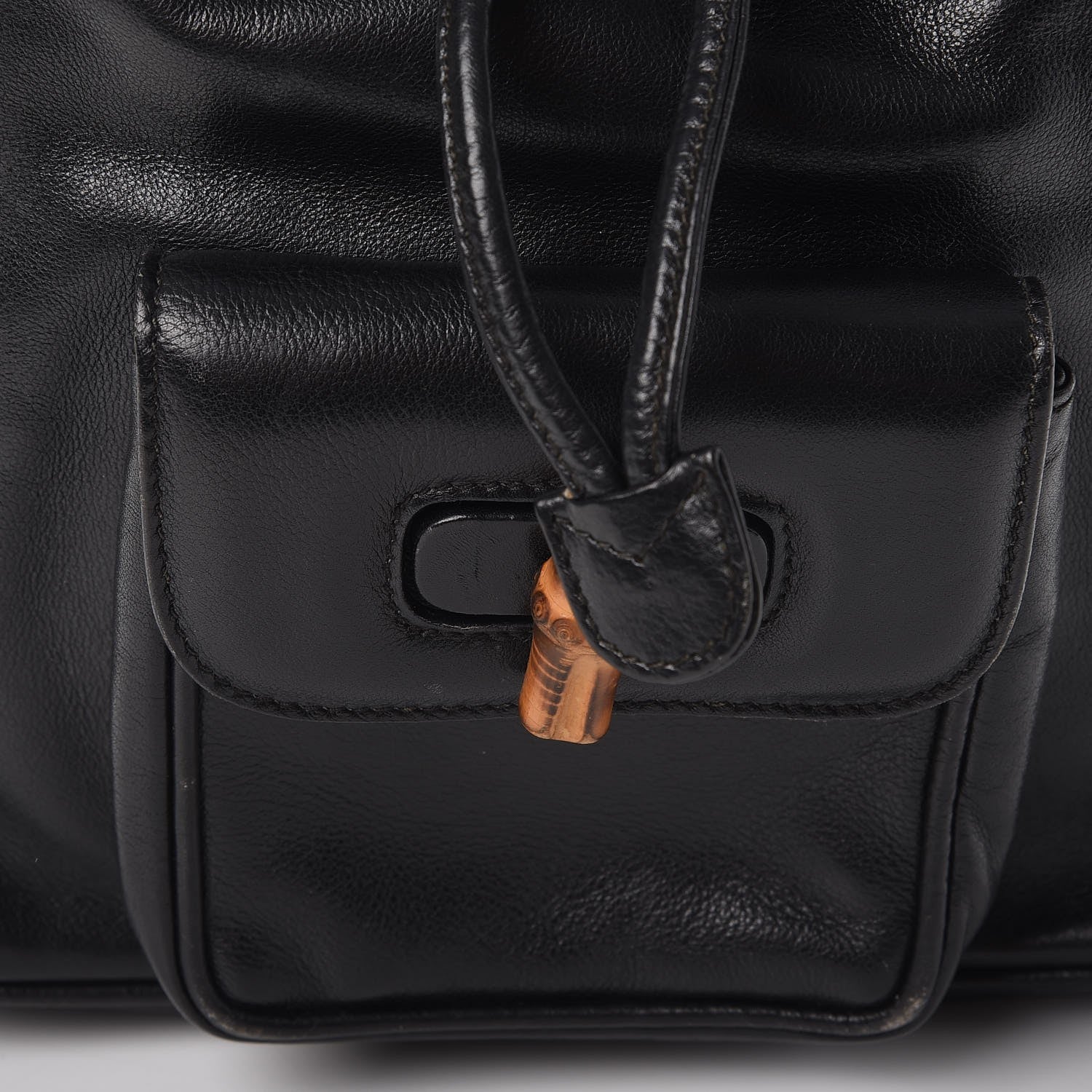 Gucci Calfskin Bamboo Backpack Black 11 of 13