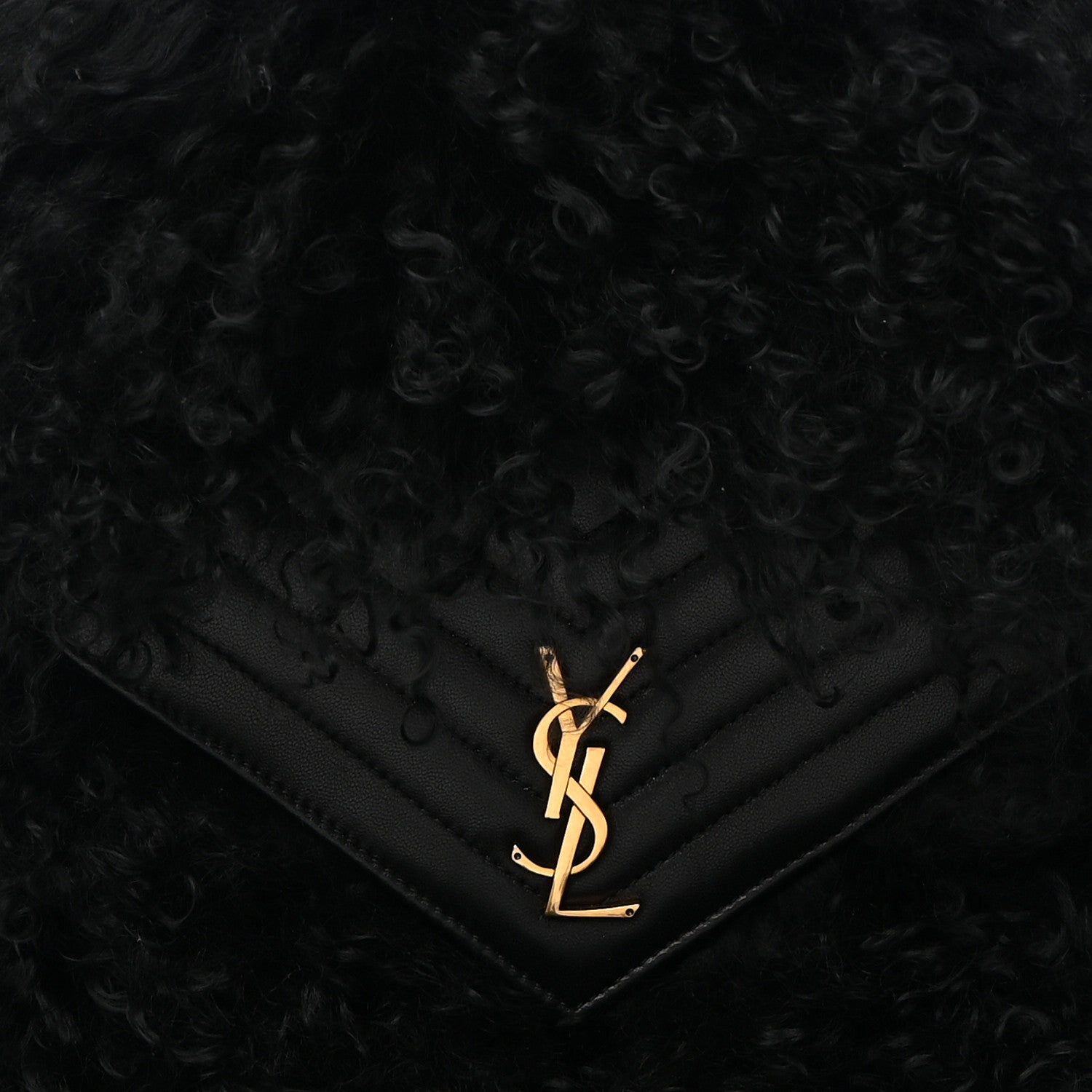 Saint Laurent Shearling Lambskin Joe Backpack Black 7 of 13