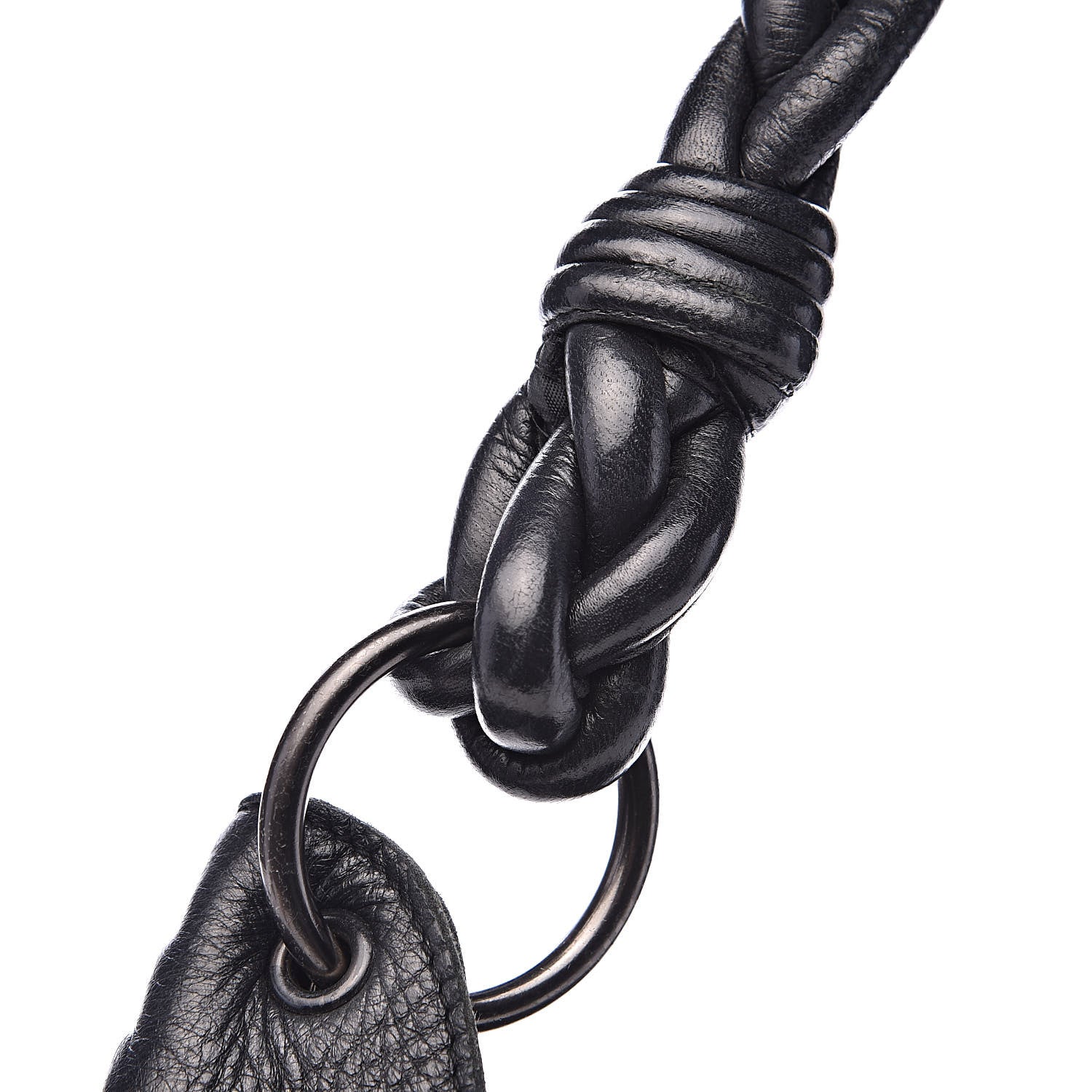 Bottega Veneta Cervo Deerskin Braided Ring Shoulder Bag Black 10 of 16