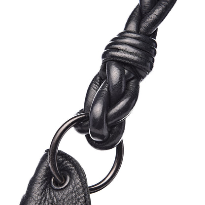 Bottega Veneta Cervo Deerskin Braided Ring Shoulder Bag Black 10 of 16