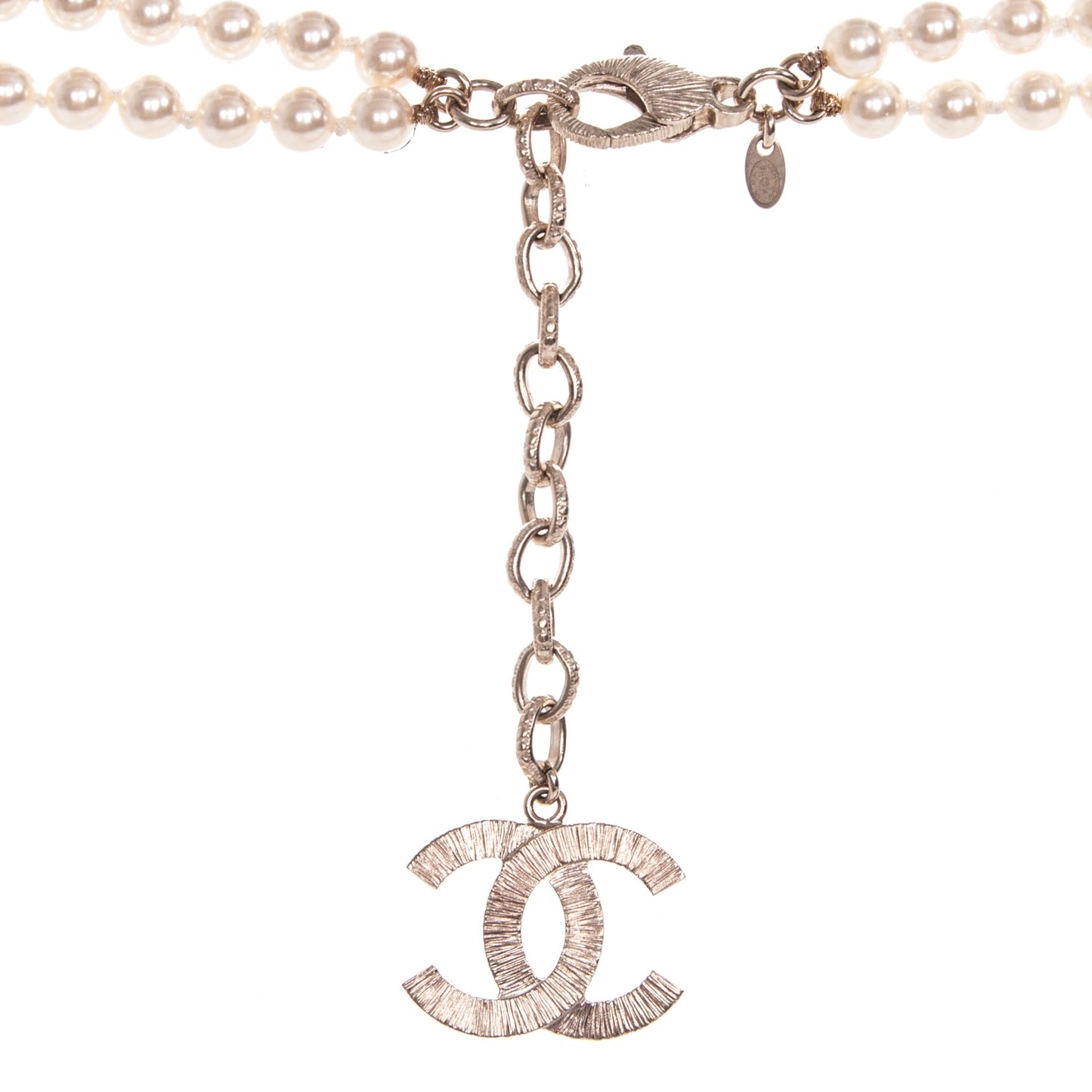 Pearl CC Long Necklace Gold