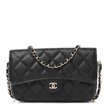 Chanel Caviar Quilted Flap Phone Holder With Chain Black 1 of 8