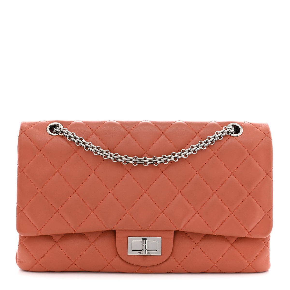 Chanel Lambskin Quilted 2.55 Reissue 227 Flap Orange 1 of 11