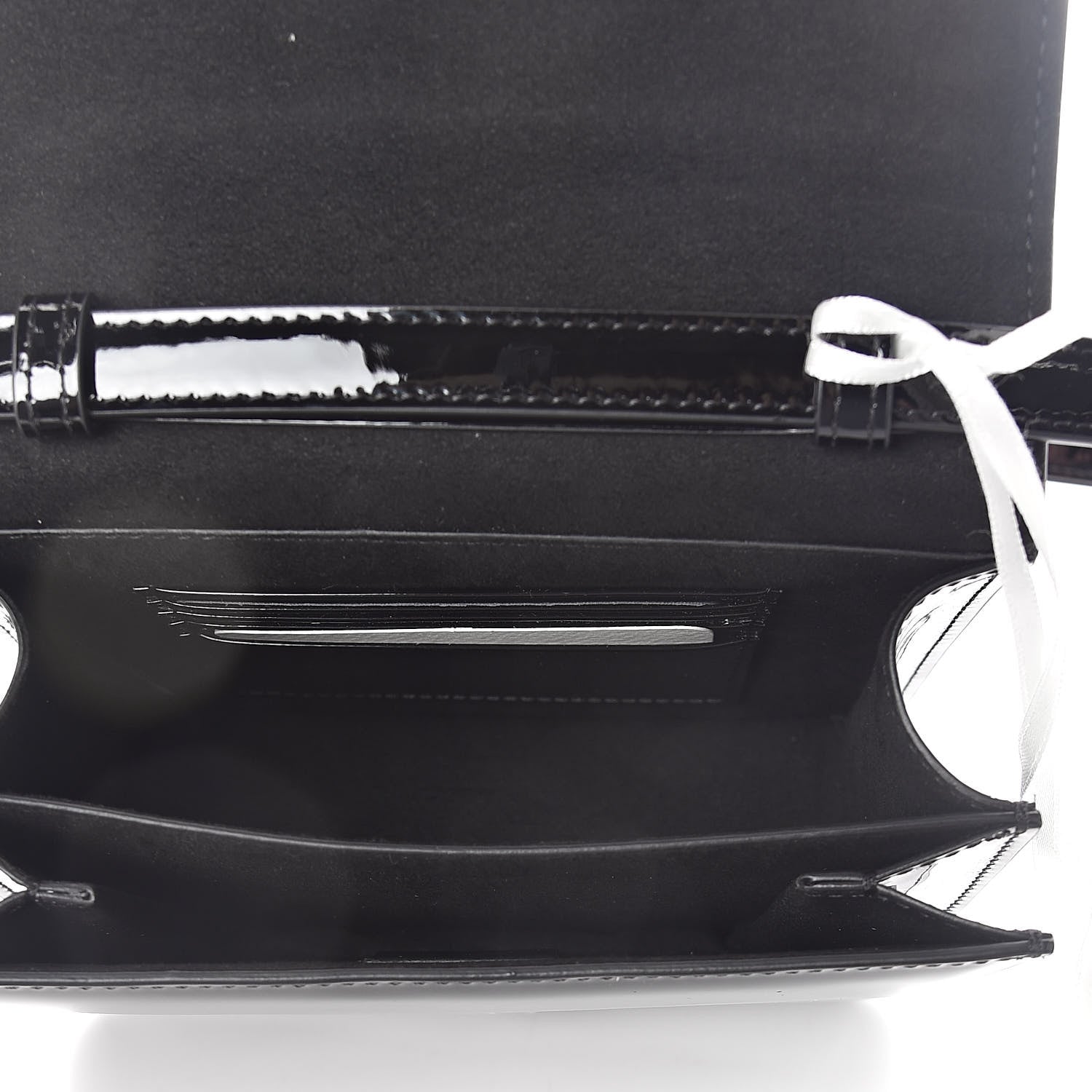 Fendi Vitello Vernice Mou Karligraphy Crossbody Bag Black 7 of 9