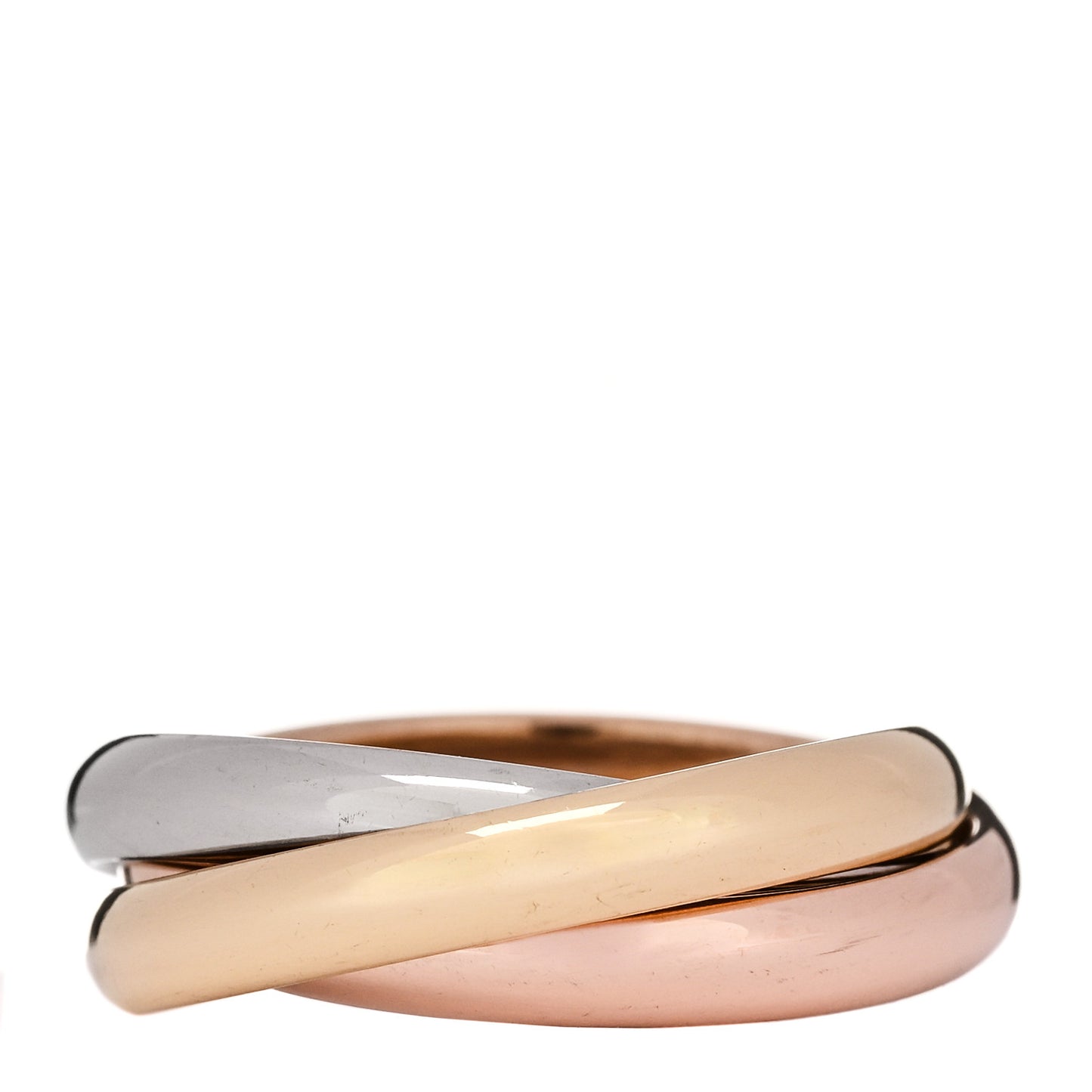 18K Pink Yellow White Gold Classic Trinity Ring 55 7.25