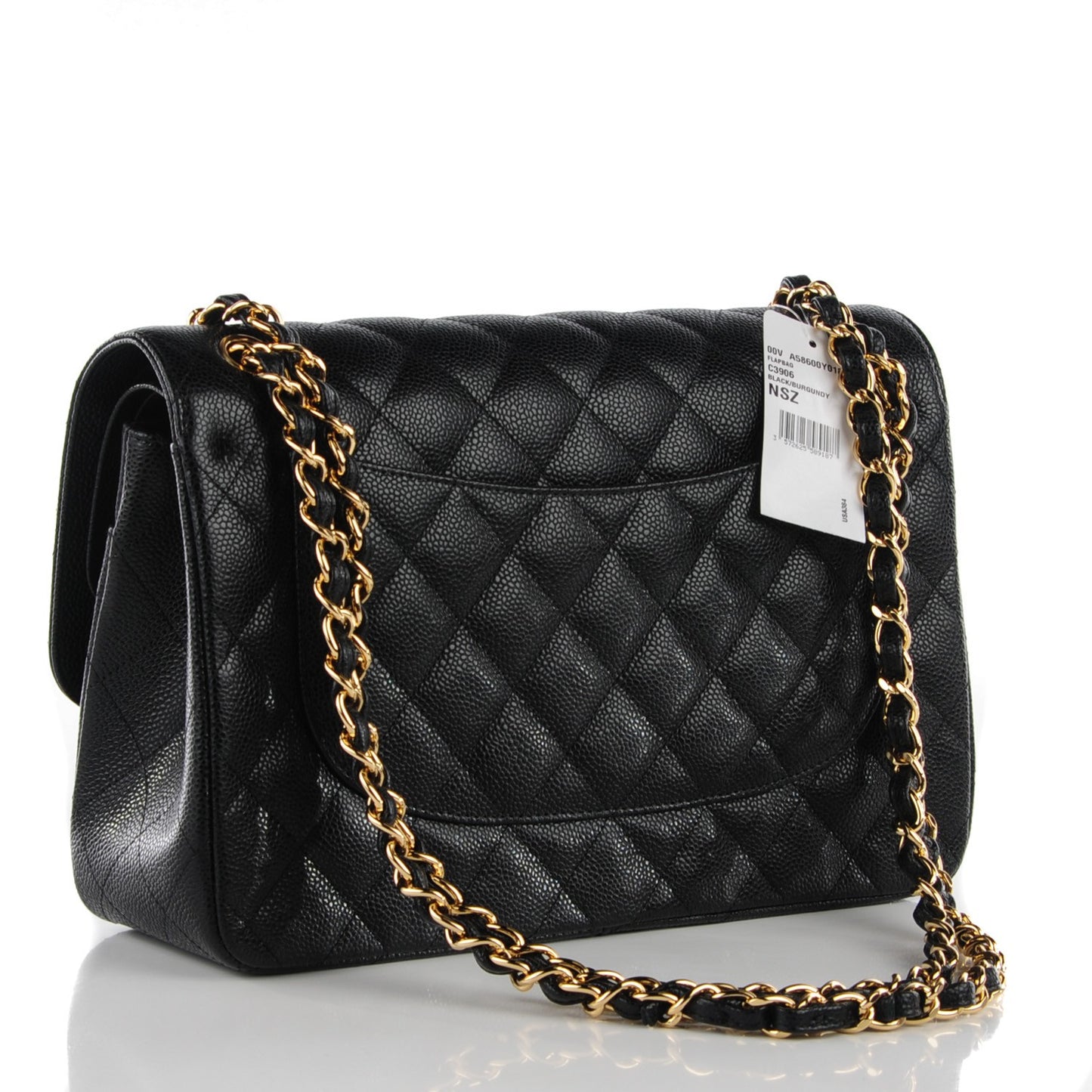 Caviar Quilted Jumbo Double Flap Black