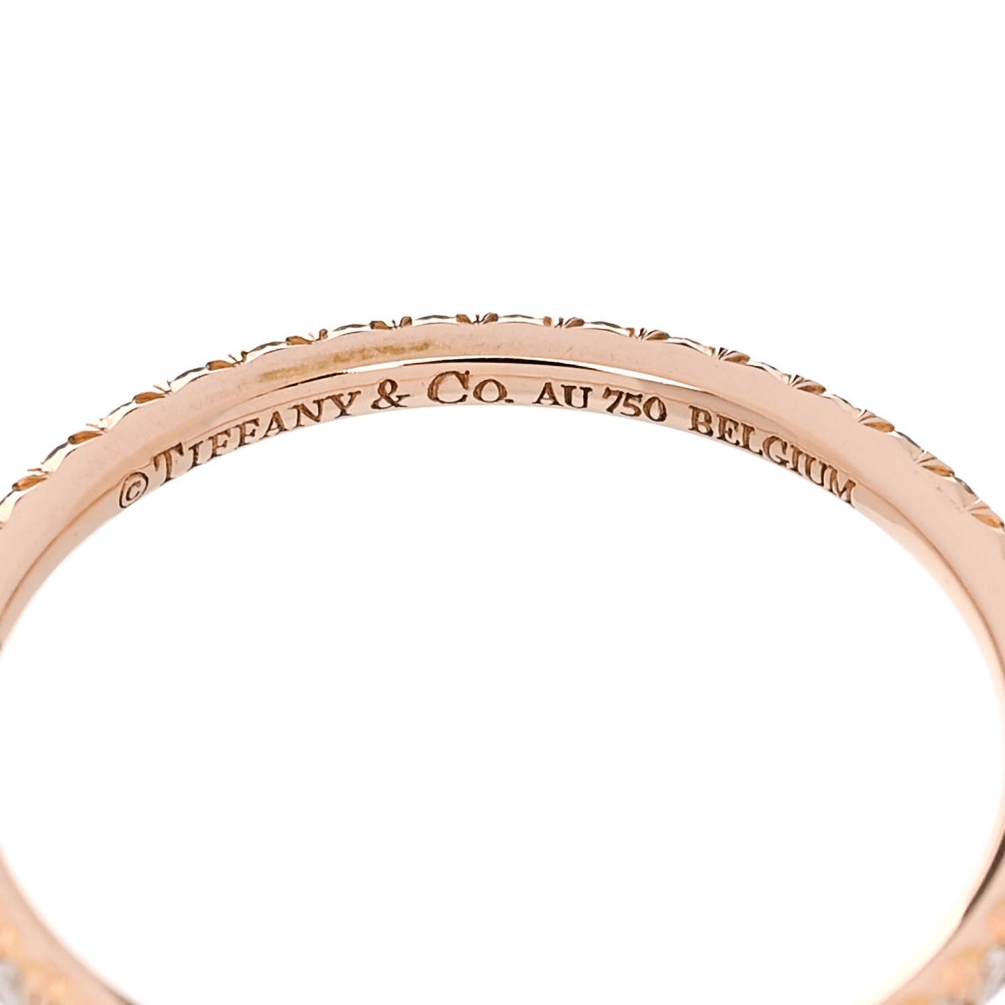 18K Rose Gold Diamond Metro Band Ring 51 5.75